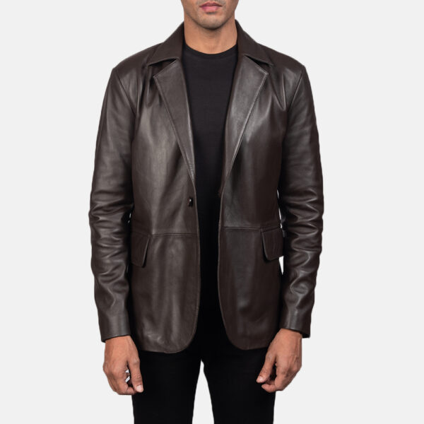 mens fashion leather blazer