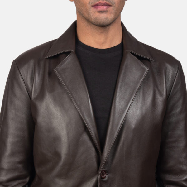 DARK BROWN LEATHER BLAZER