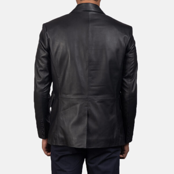 facto black leather blazer