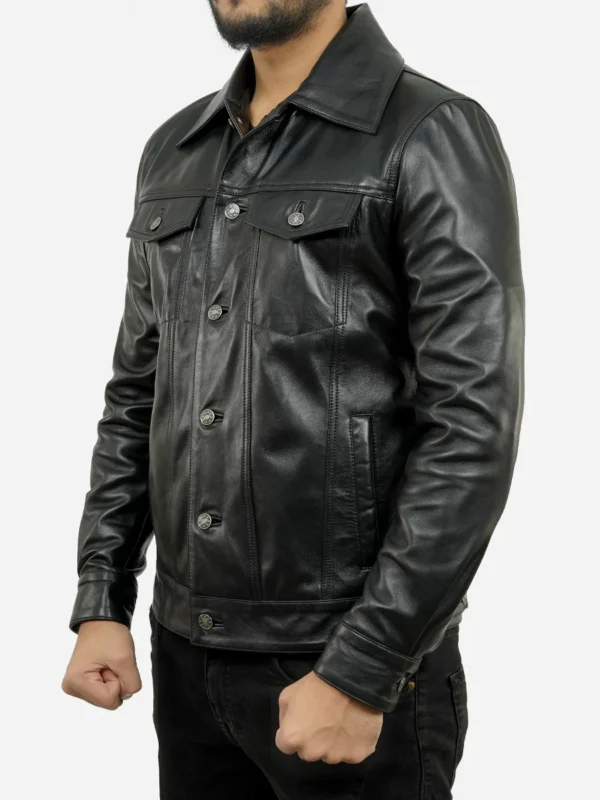 factowears customize trucker leather jackets