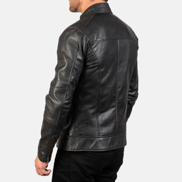 leather biker black jacket