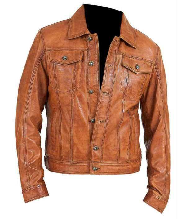 stylish look leather jacket