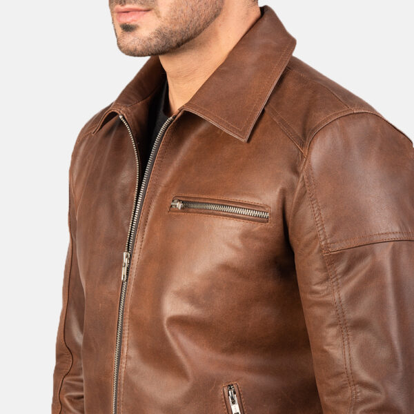 MENS BROWN BIKER JACKET