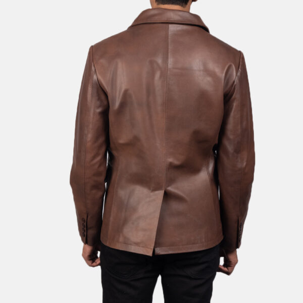 mens fashion leather peacoat