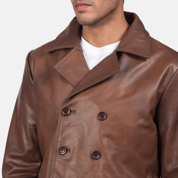 LEATHER PEACOAT