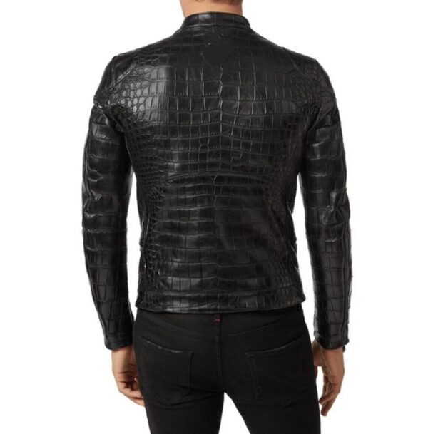 gaotskin embossed leather jacket