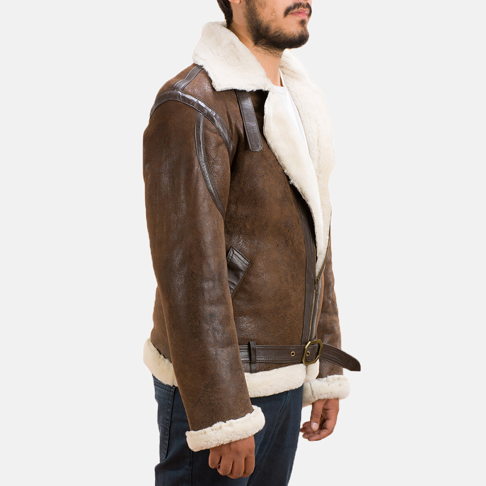 mens leather fur jacket