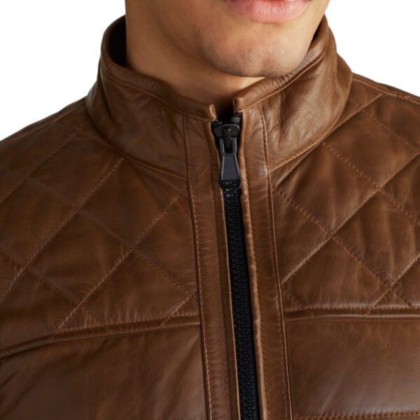 mens puffer leather jacket