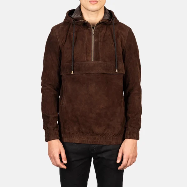 factowears fashion suede pullover leather jacket