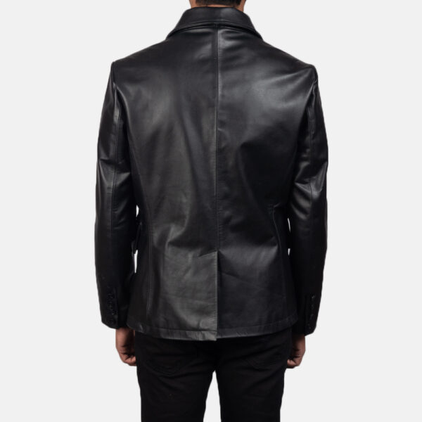 mens facto black leather blazer