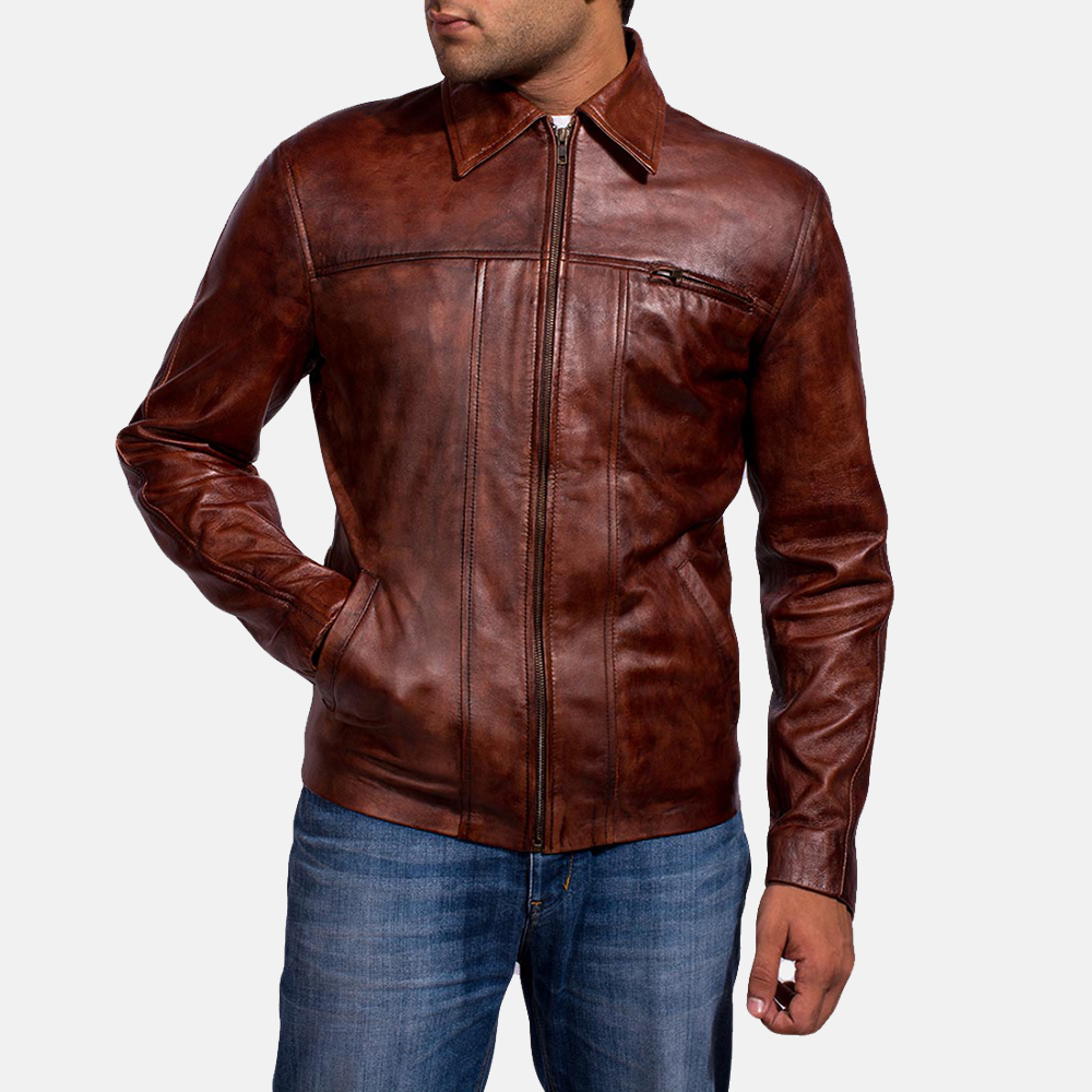 mens 2 tone leather jacket