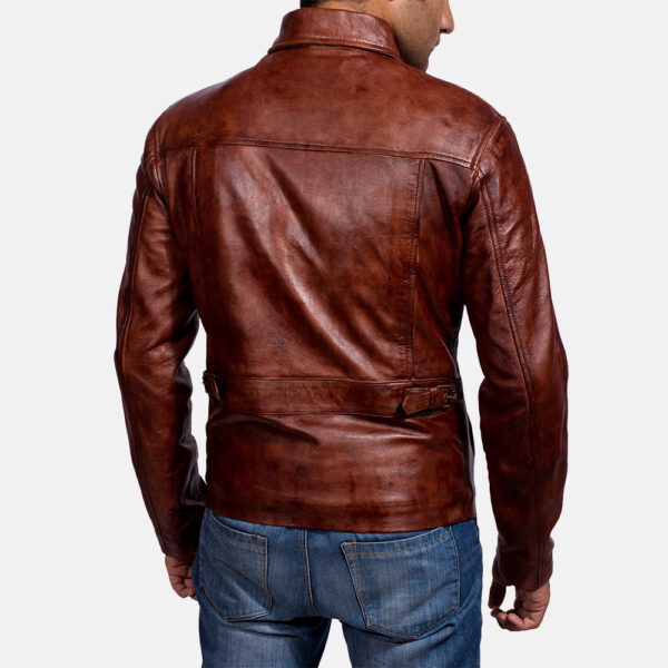 mens wax maroon leather jacket