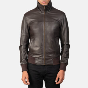 leather bomber mens jacket