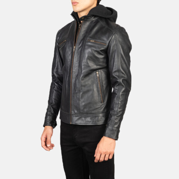 black hooded mens bomber jacket