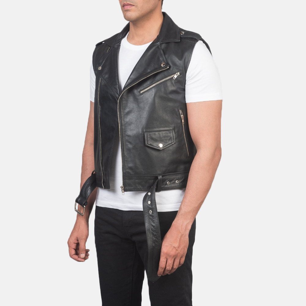 biker leather vest