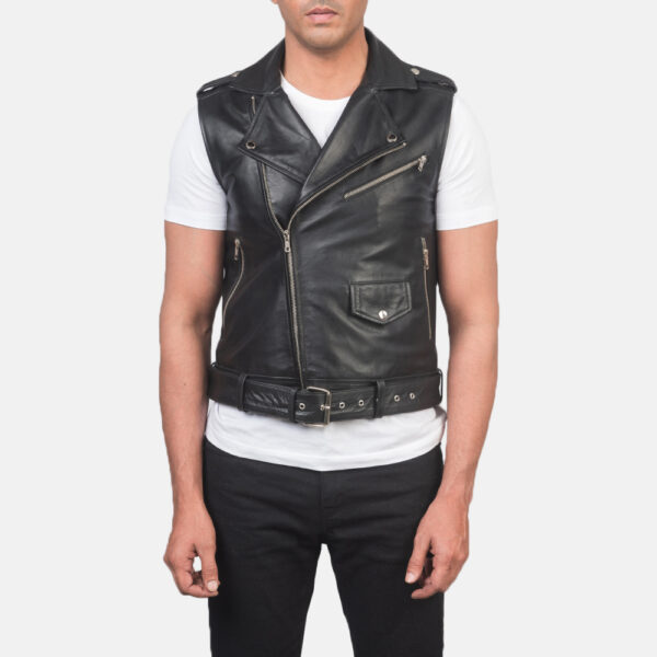 mens geuine leather vest