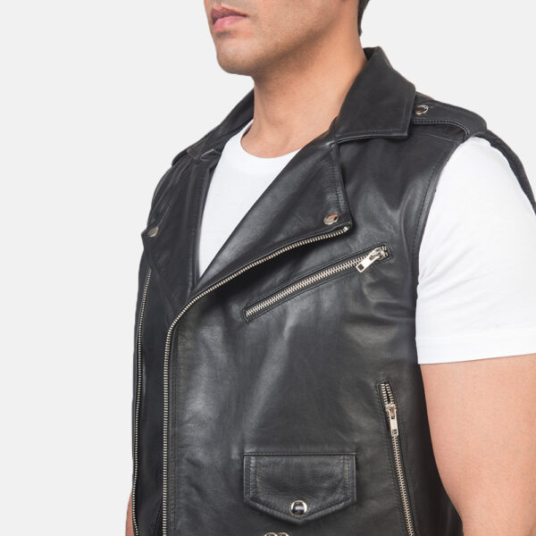 mens leather vest