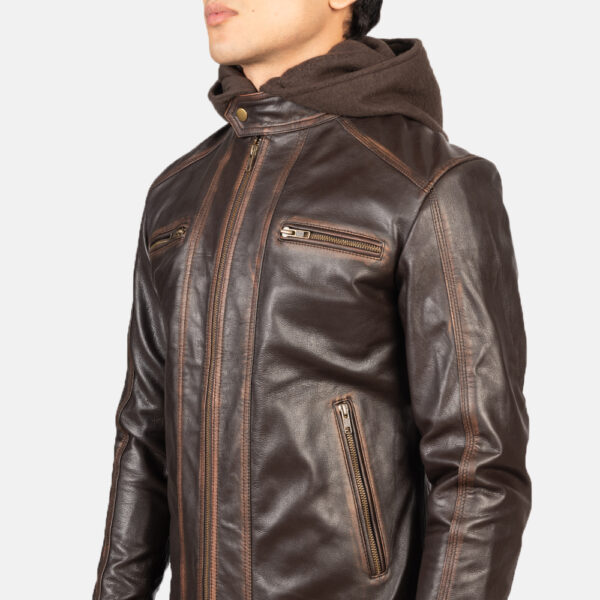 hooded brown jacket