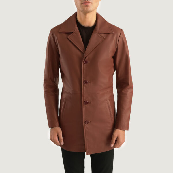 men fashion leather coat