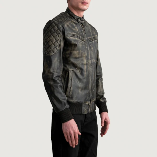 mens facto waxed leather jacket