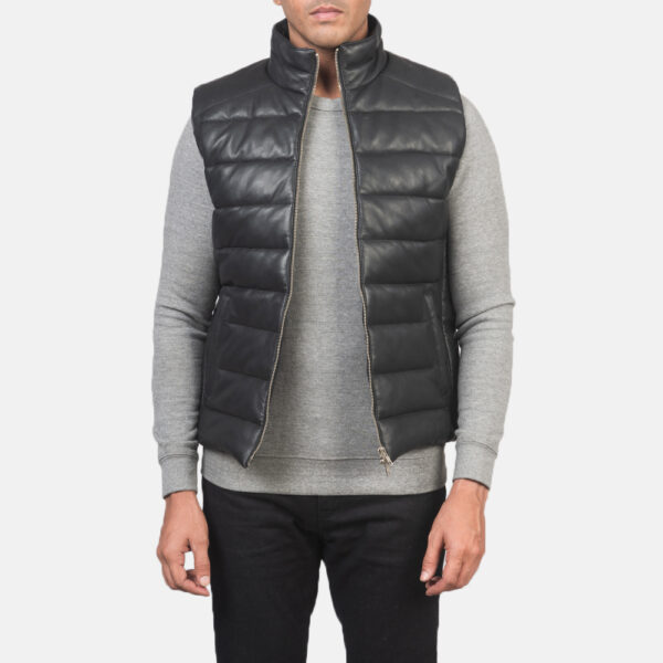 facto leather puffer vest