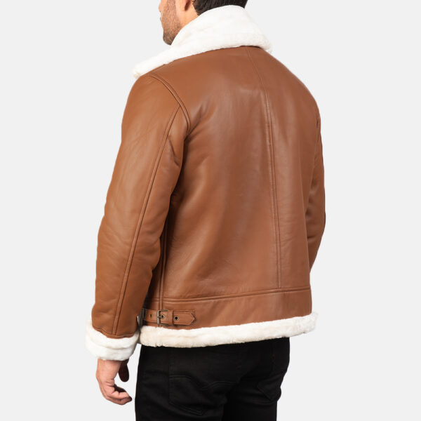 brown leather jacket