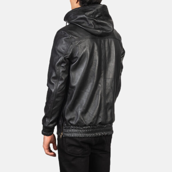 pullover hooded leather jacket