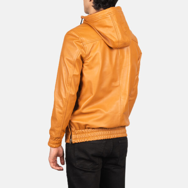 mens hooded leather jacket