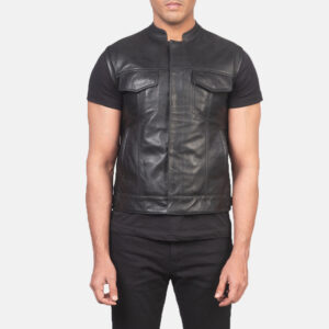 moto leather vest