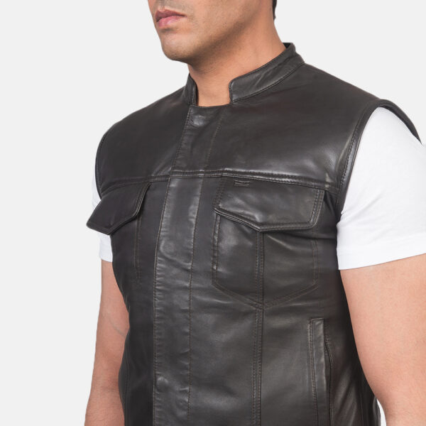 mens moto front pocket vest