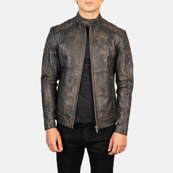 mens distressed leather jacket