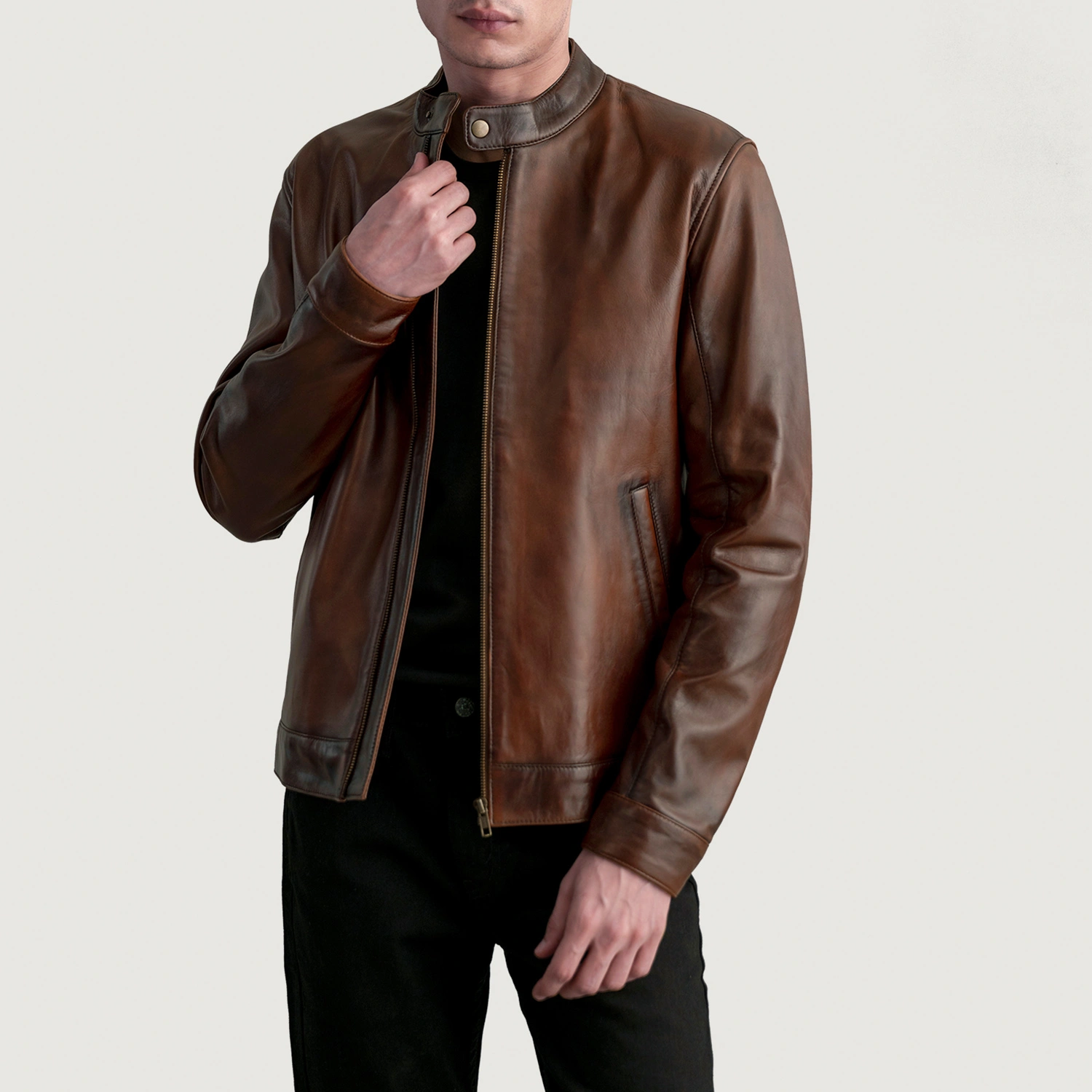 mens wax leather jacket