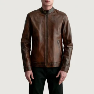 mens facto leather biker jacket