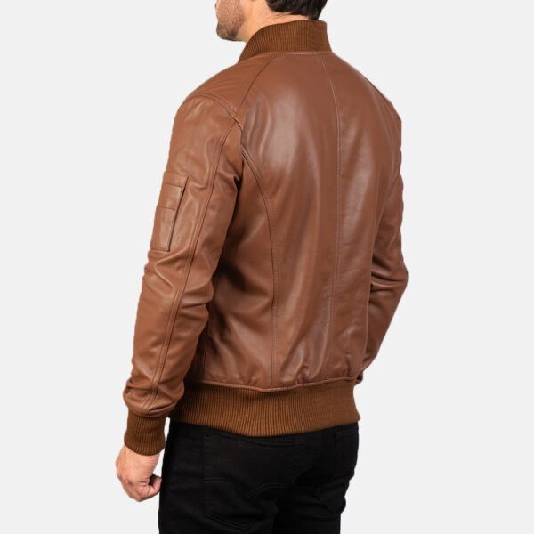 bomber stylish brown leather jacket