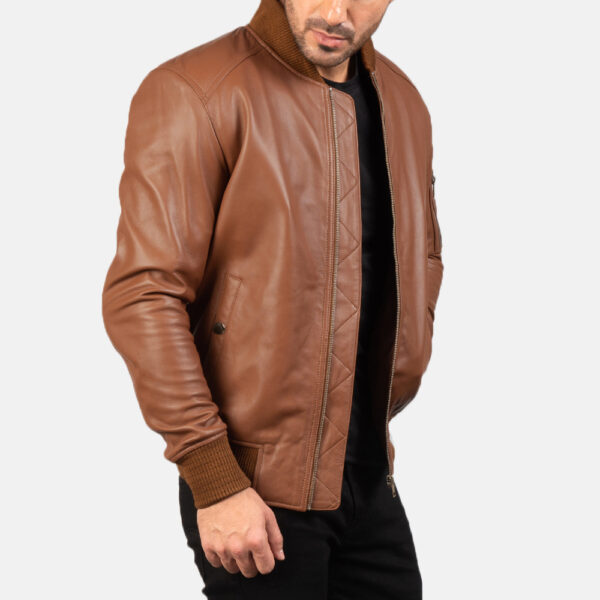 Brown fashion mens leather jacket