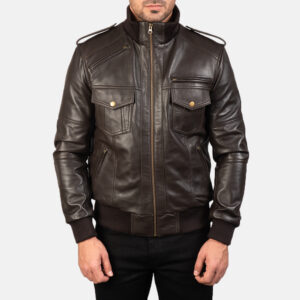 fashion leather bomber jacket