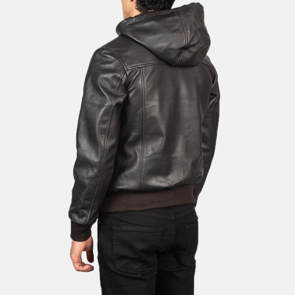 fashion hooded leather jacket