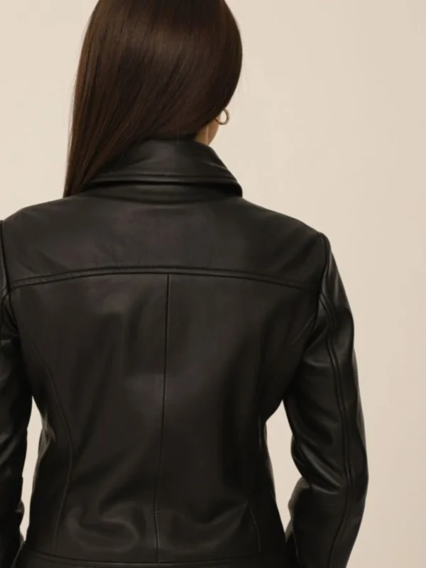 Trendy Trucker Leather Jacket Women