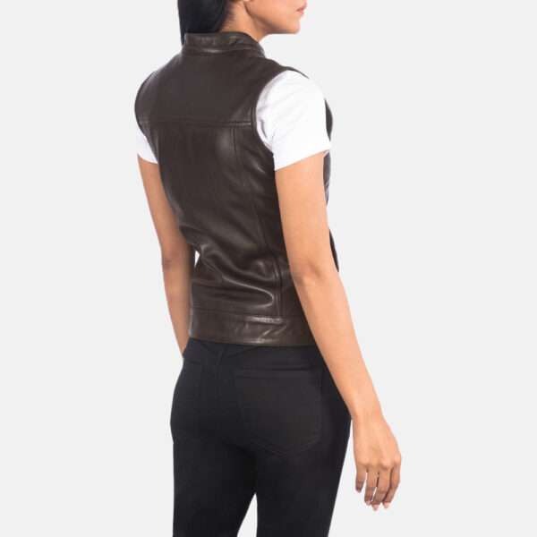 Brown Leather Vest for Women Women’s Leather Utility Vest