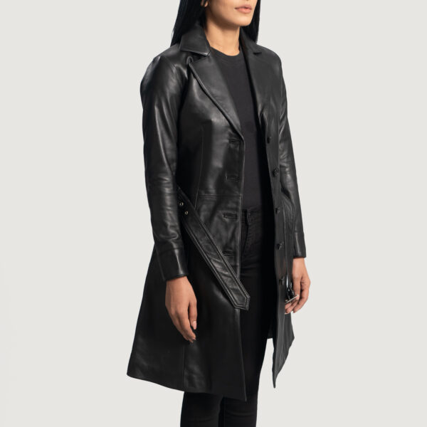 Fashion Leather Trench Coat Women Stylish Leather Trench Coat