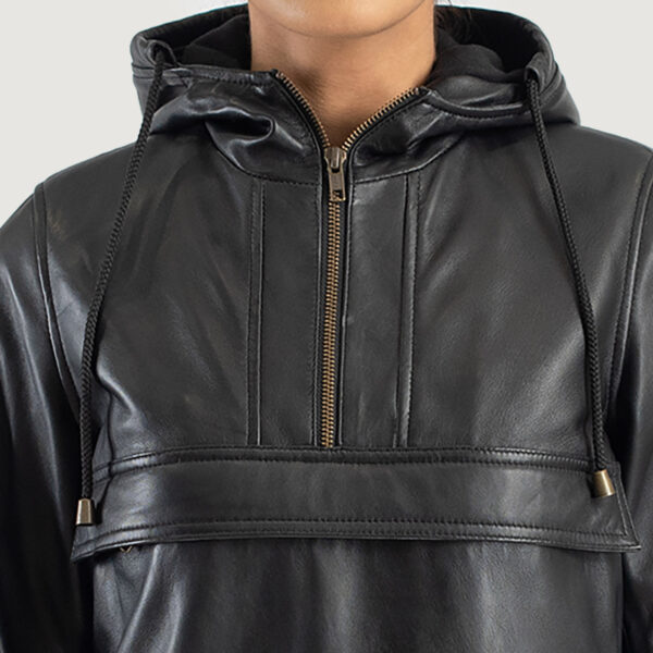 Women’s Hooded Leather Jacket Ladies’ Hooded Leather Jacket