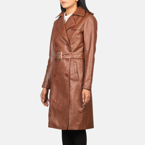 Fashion Leather Trench Coat Women Stylish Leather Trench Coat