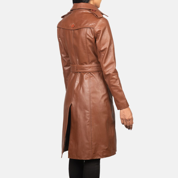 Vintage Leather Trench Coat Women’s Leather Overcoat