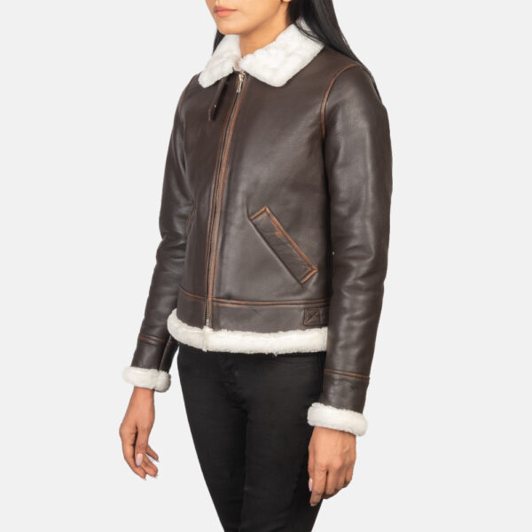 Classic Aviator Jacket Women Brown Aviator Leather Jacket