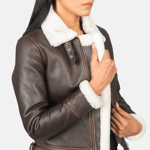 Women’s Aviator Leather Jacket Leather Pilot Jacket Women Shearling Aviator Jacket