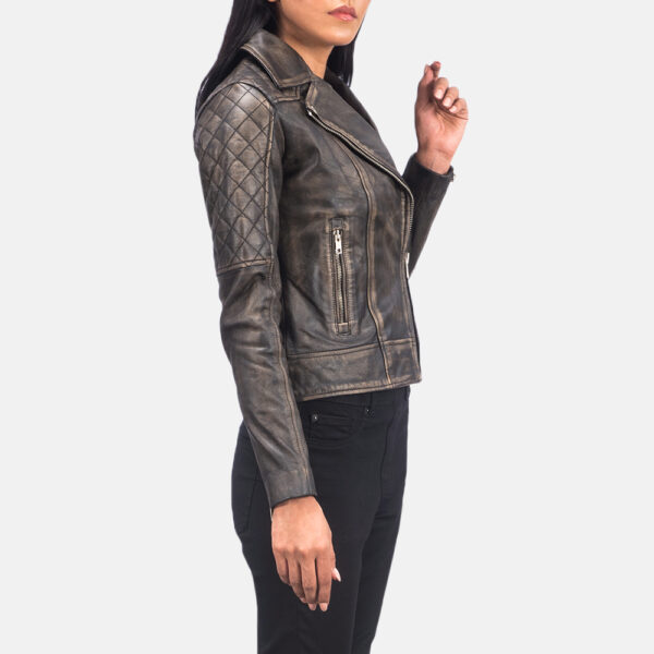 Women’s Waxed Leather Two-Tone Jacket Two-Tone Waxed Leather Jacket for Women