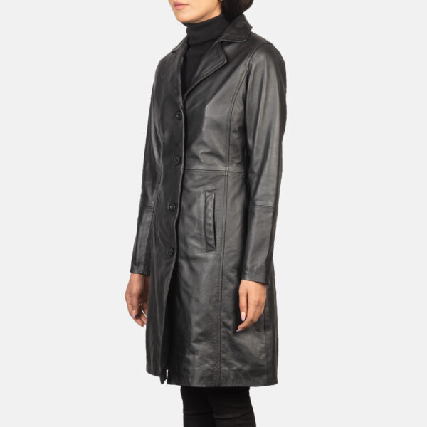 Fashion Leather Trench Coat Women Stylish Leather Trench Coat