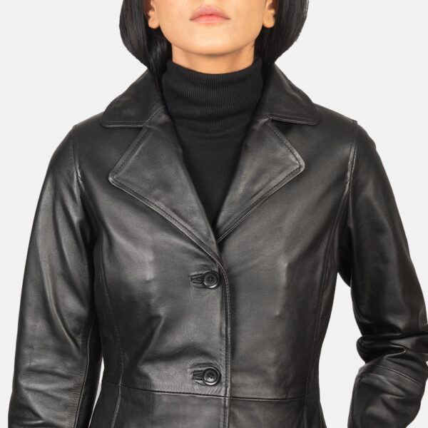 Belted Leather Trench Coat Women Trench Style Leather Coat