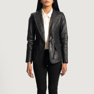 Black Leather Blazer Women’s Leather Suit Jacket