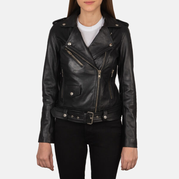 Belted Leather Moto Jacket